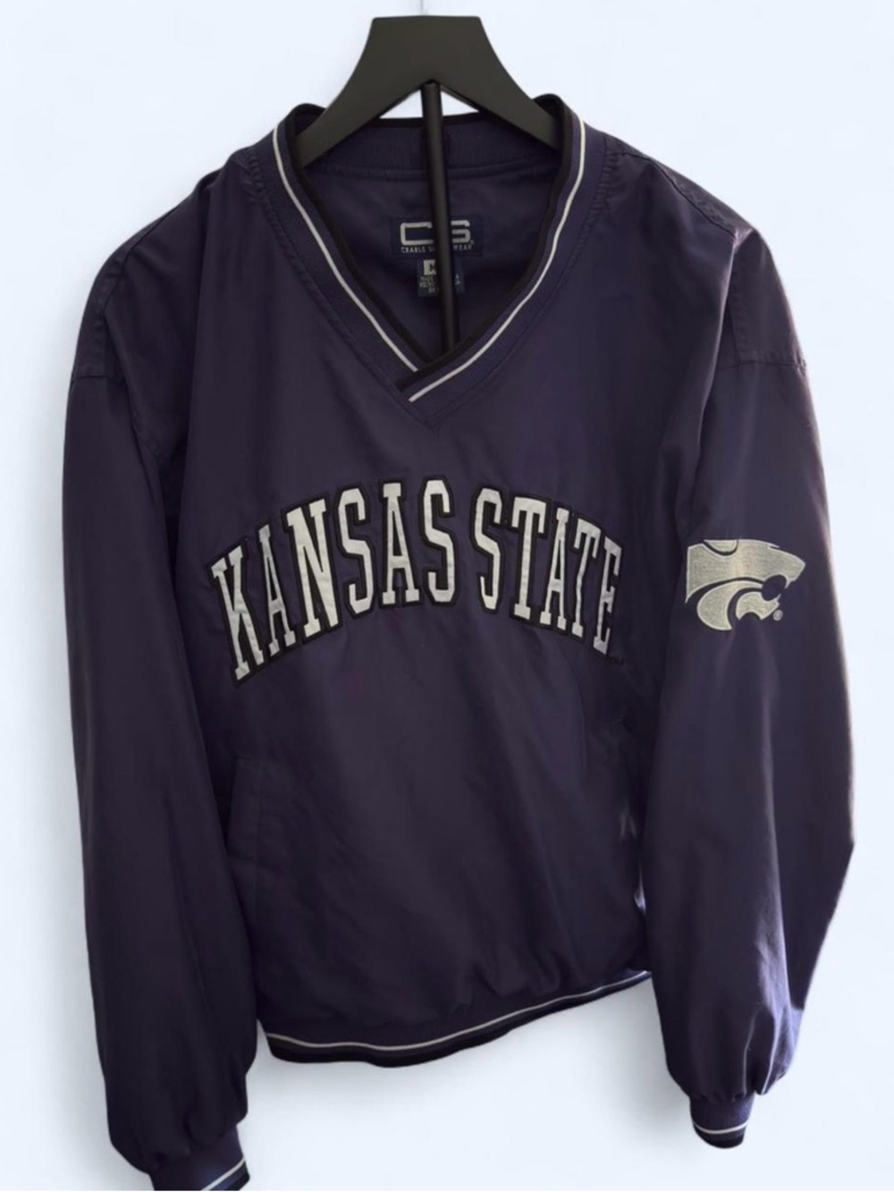 Vintage Kansas State Wildcats Windshell Pullover Jacket Oversized Medium